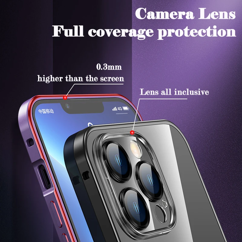 Luxury Metal Frame Matte Case for IPhone 14 13 12 Pro Max 14 Plus For Magsafe Cover Wireless Charging Aluminum Magnet Phone Case