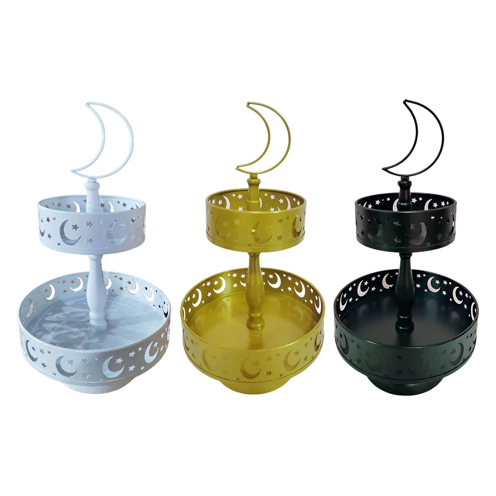 

Железный поднос Eid Mubarak с двойной палубой, устойчивая Базовая тарелка для фруктов, орнамент Рамадан, поднос для десертов Рамадан, для свадебного декора