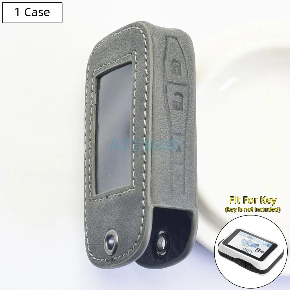 Серый кожаный чехол для автомобильного ключа для StarLine E90 E60 E63 E93 E95 E66 E96 E65 E61 E91 Чехол с двусторонней автомобильной сигнализацией и ЖК-пультом дистанционного управления