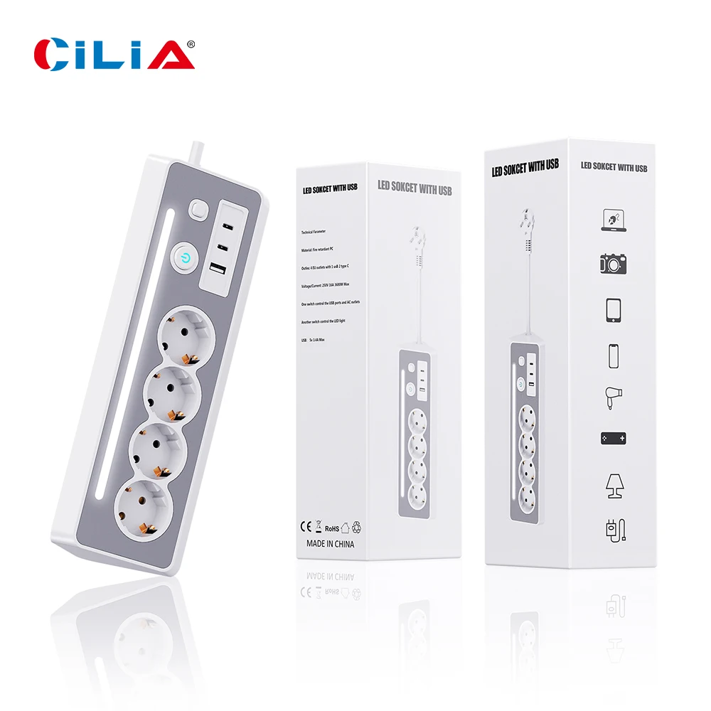 Удлинитель перенапряжения Cilia удлинитель европейского стандарта несколько