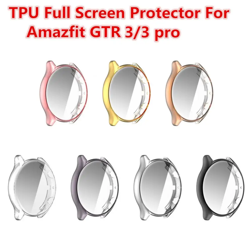 

Screen Protector For Amazfit GTR 3 Pro Full TPU Bumper Cover Screen Protector Case For Amazfit GTR 3 Smartwatch Accessories