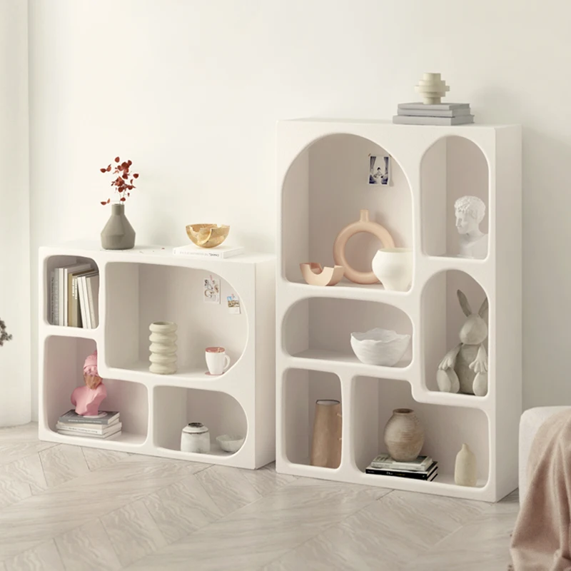 Living Room Shelf Floor Display Cabinet White Product Showcase French Bookcase | Storage Boxes & Bins