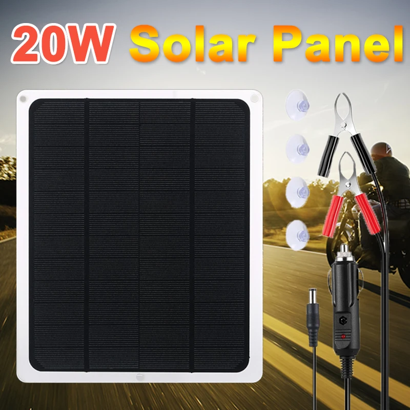 

12v Solar Battery Portable Solar Panel Kit USB Car Solar Charger Maintainer Solar Panel Trickle Charging Kit for Motorcycle RV
