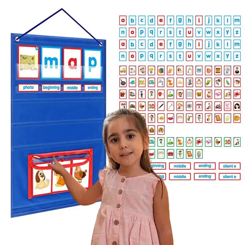 

Tabletop Pocket Chart Words Phonics Games Blending Board For Kindergarten Reading And Spelling Perfect For Preschool Learning
