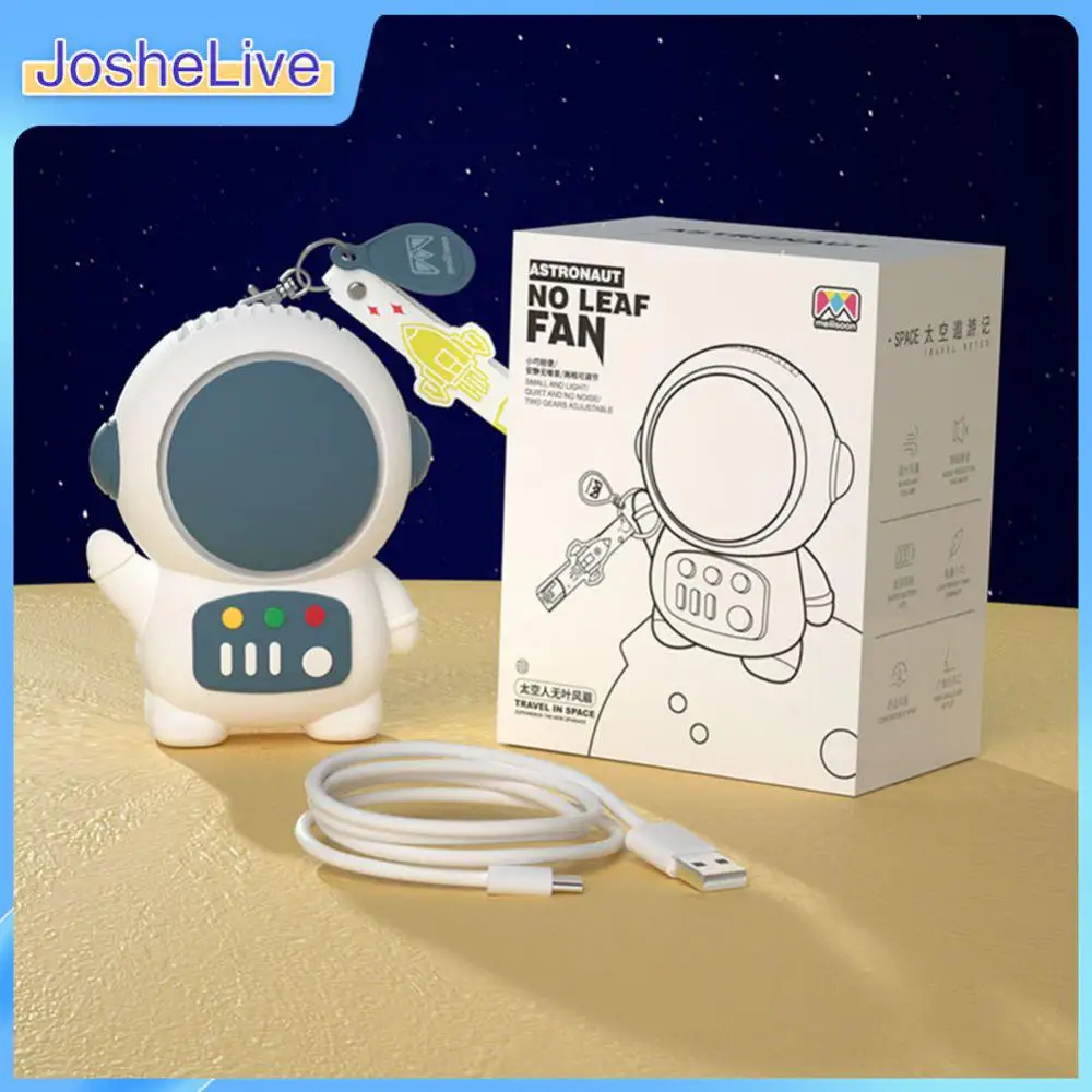 

Portable Handheld Fan 300mah 2nd Gear Wind Speed Spaceman Small Fan Large Built-in Battery Capacity Air Cooler With Keychain