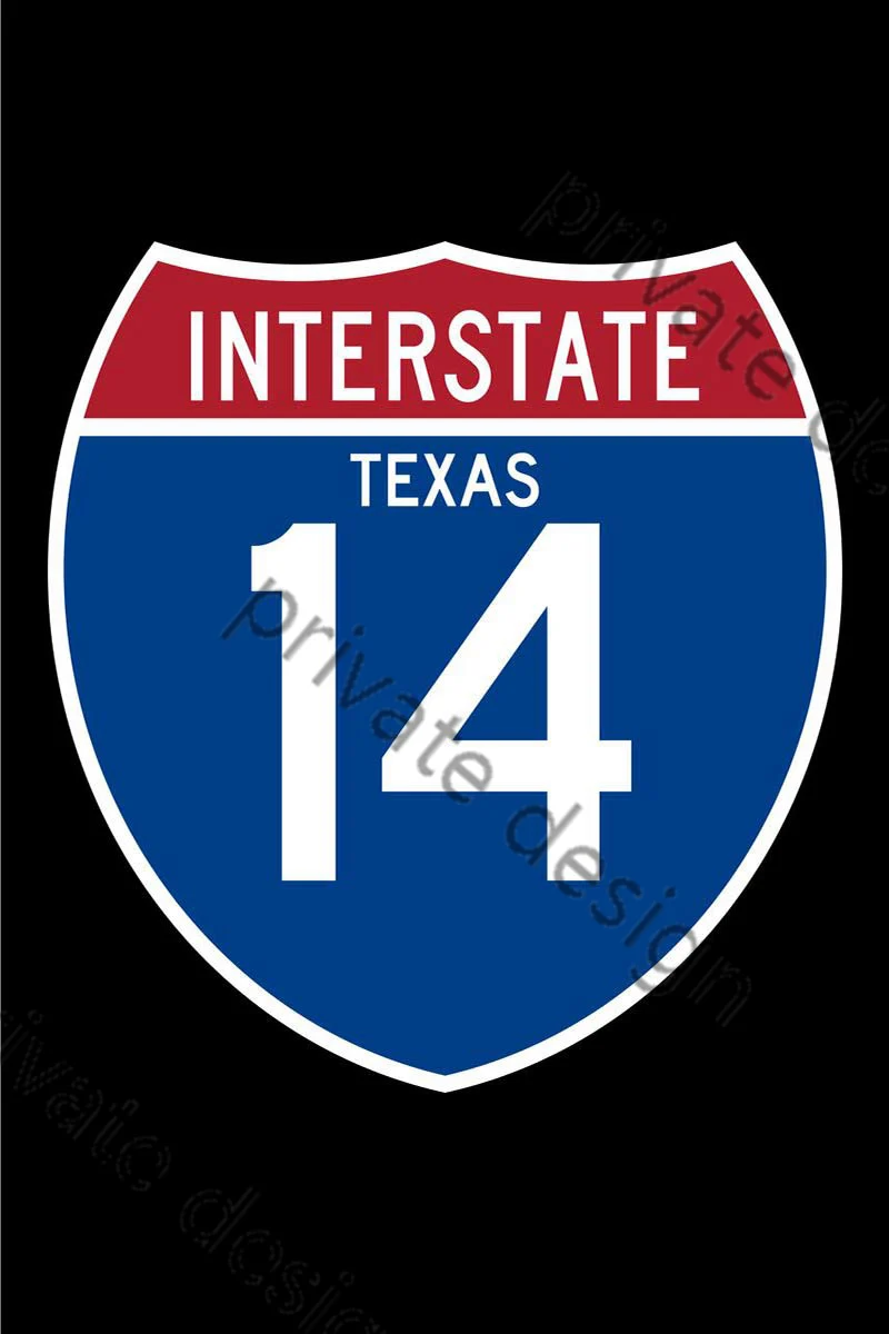

INTERSTATE 14 Техасский США винтажный металлический жестяной знак оловянные пластины декор для стен декор для комнаты ретро для художественного ...