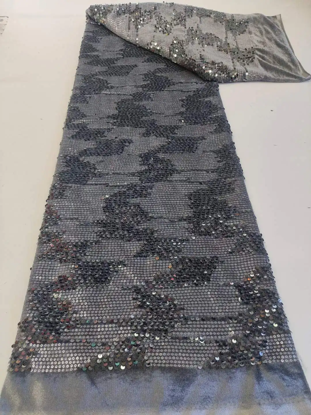 Mccarthy французская бархатная кружевная ткань с блестками 2023 Высококачественная