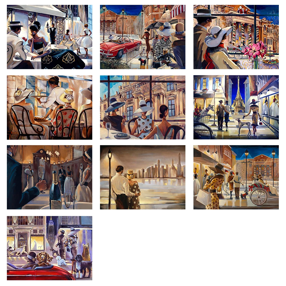 

Oil Paint Numbers DIY Hand Picture Drawing Kit Painting Frameless Oil Paint By Numbers Wall Art Posters Kits