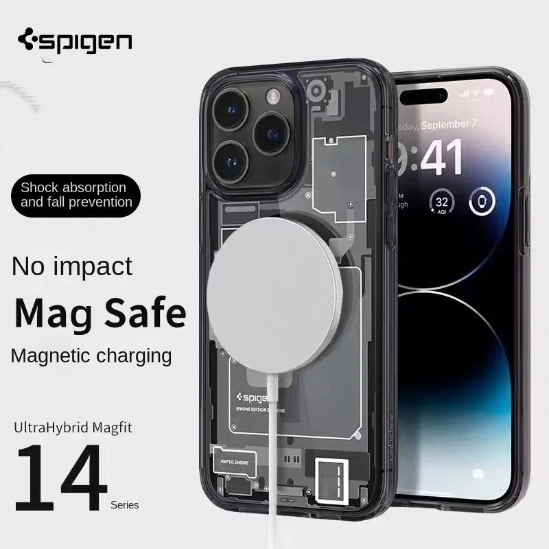 

Для IPHONE 14 13 SPIGEN технология печатной платы акриловый Магнитный magsafe мобильный телефон чехол