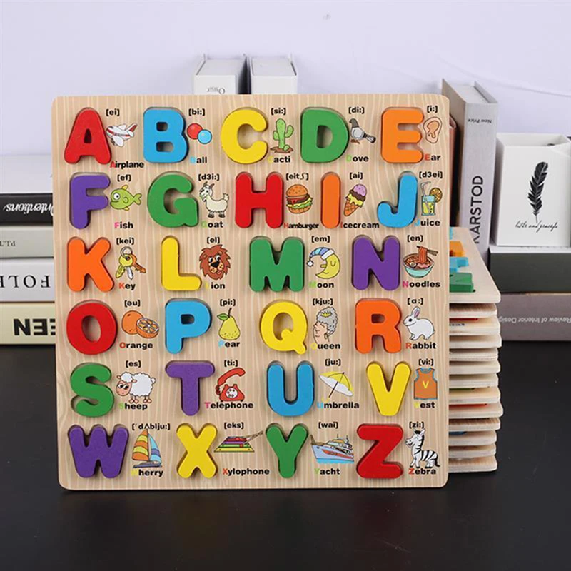 

Kids Wooden Alphabet Number Puzzle Toys Early Learning Jigsaw Letter Alphabet Number Puzzle Preschool Educational Baby Toys for