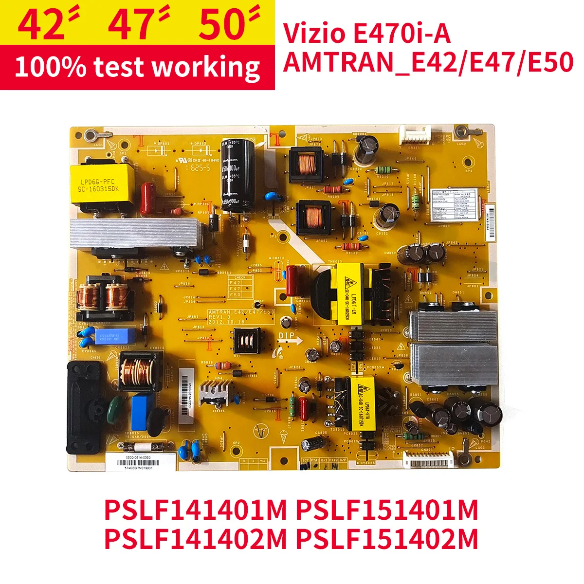 100% New Test Working Power Board Good Quality for Vizio E470i-A PSLF141402M PSLF131402M AMTRAN_E42 E47 E50 0500-0614-0340