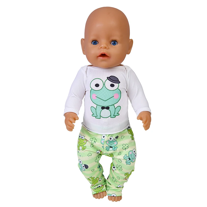 43cm Doll Outfits New Born Clothes 17 Inch Flamingo Alpaca Frog Pajamas Suit American Fit 13inch Reborn Baby DIY Gift |