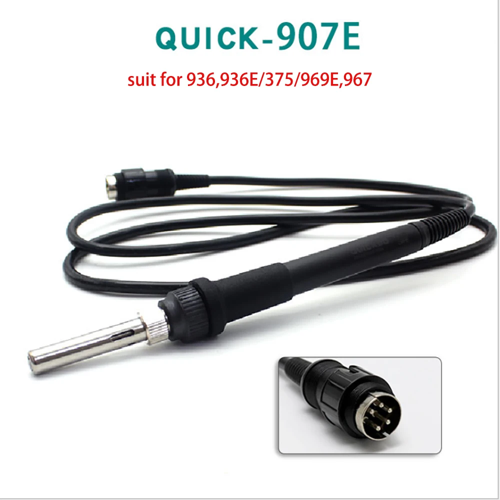 

Soldering Iron Kit With One Pointed Tip QUICK 907E Handle For 936/375/967/936E/969E/375B/375A Solder Station Heating Tool Tin