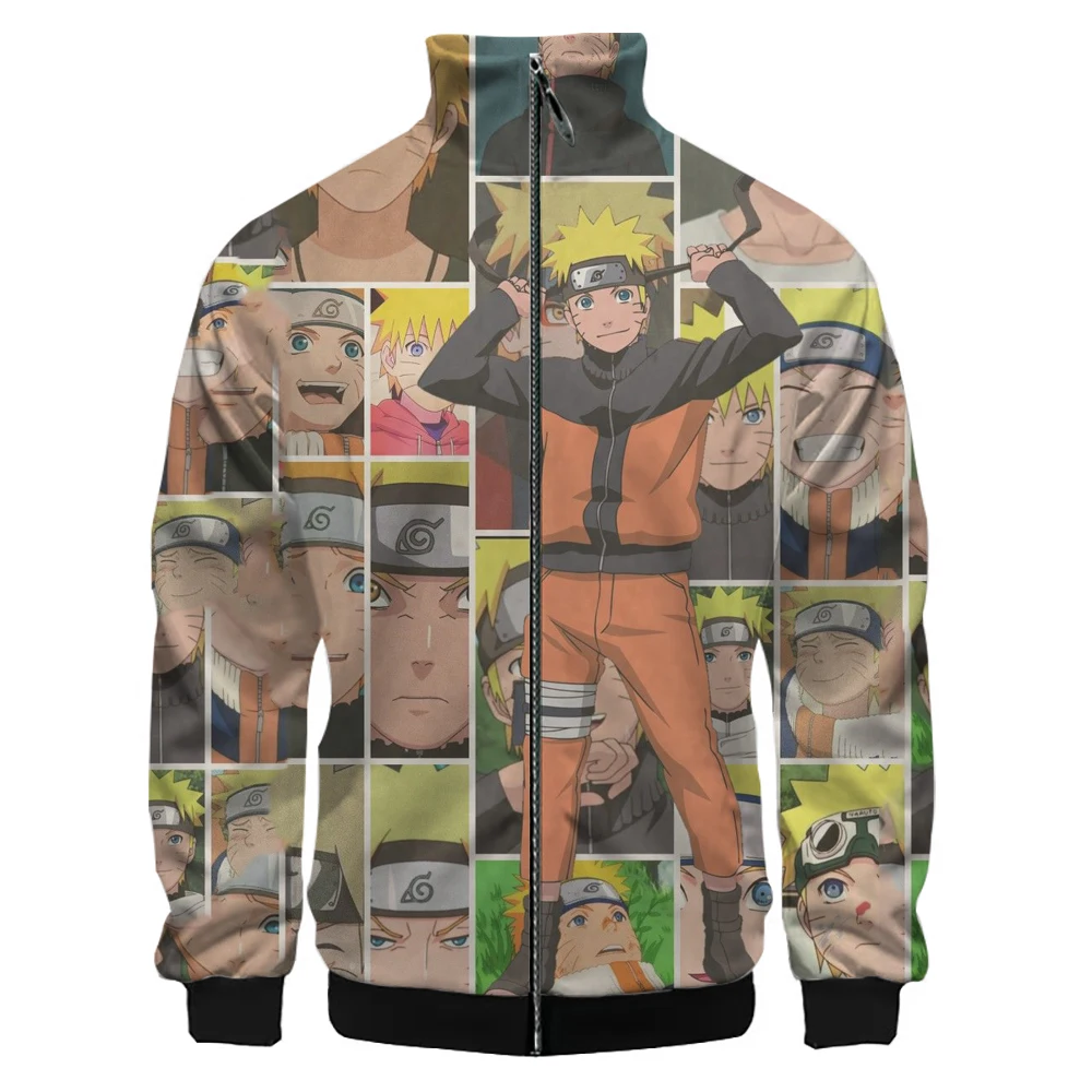 Bomber Jacket Men's Hip Hop Jacket Men's High Quality Anime Naruto 3D Print Jacket Autumn Monsoon Jacket Plus Size xs-3XL