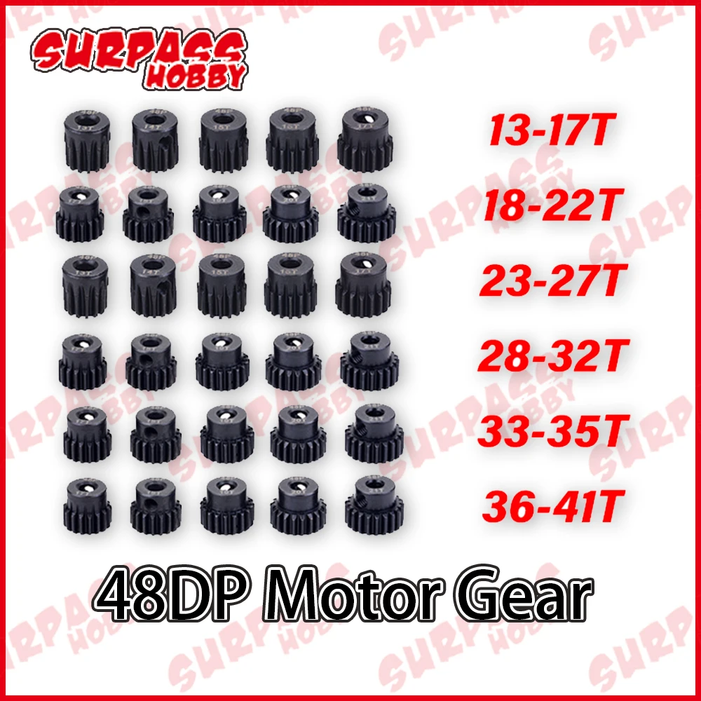 

Surpass Hobby 48dp Metal Gear for 3.175mm Shaft Motor 1/10 1/12 Rc Car Boat Plane Ship Tank Truck Kyosho Wpl Wltoys Traxxas Part