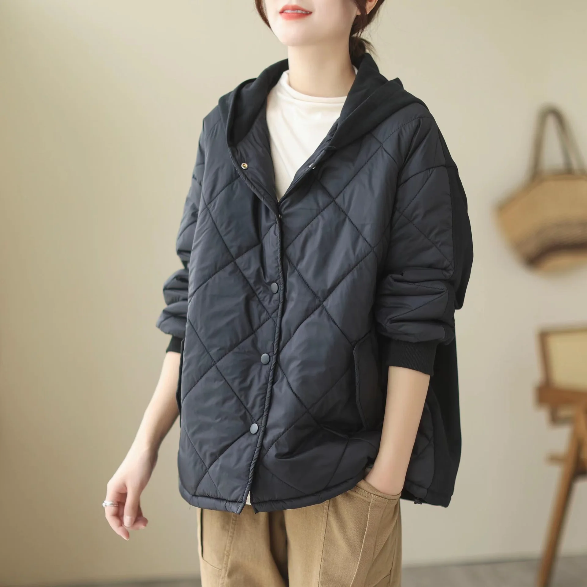 Winter Clothes Women Cotton Hooded Jacket Parkas Warmth Coats Harajuku Korean Fashion Loose Tops Cheap Wholesale New