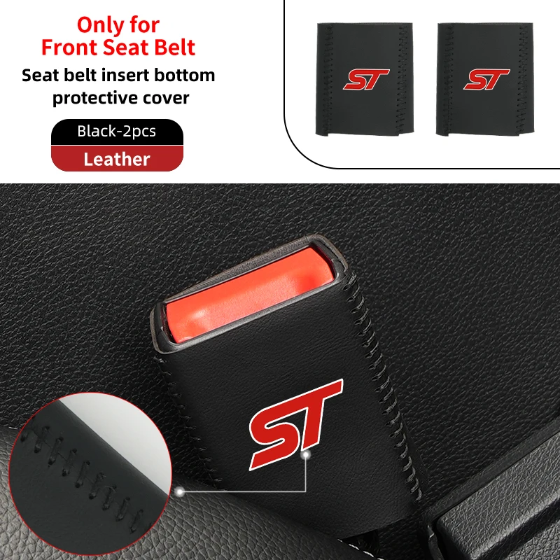 

Кожаный Автомобильный защитный Зажим для ремня безопасности, оболочка для Ford ST Racing Performance Focus Mk3 Fiesta Ranger Mondeo