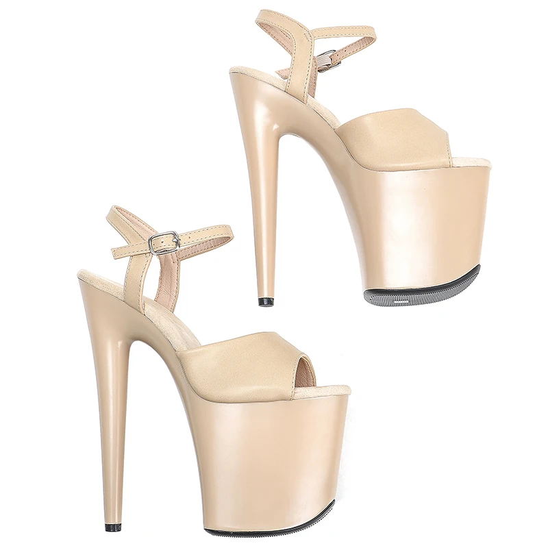 Leecabe 20CM/8Inch Matte PU  Women's Platform Sandals  party High Heels Shoes Pole Dancing Shoes