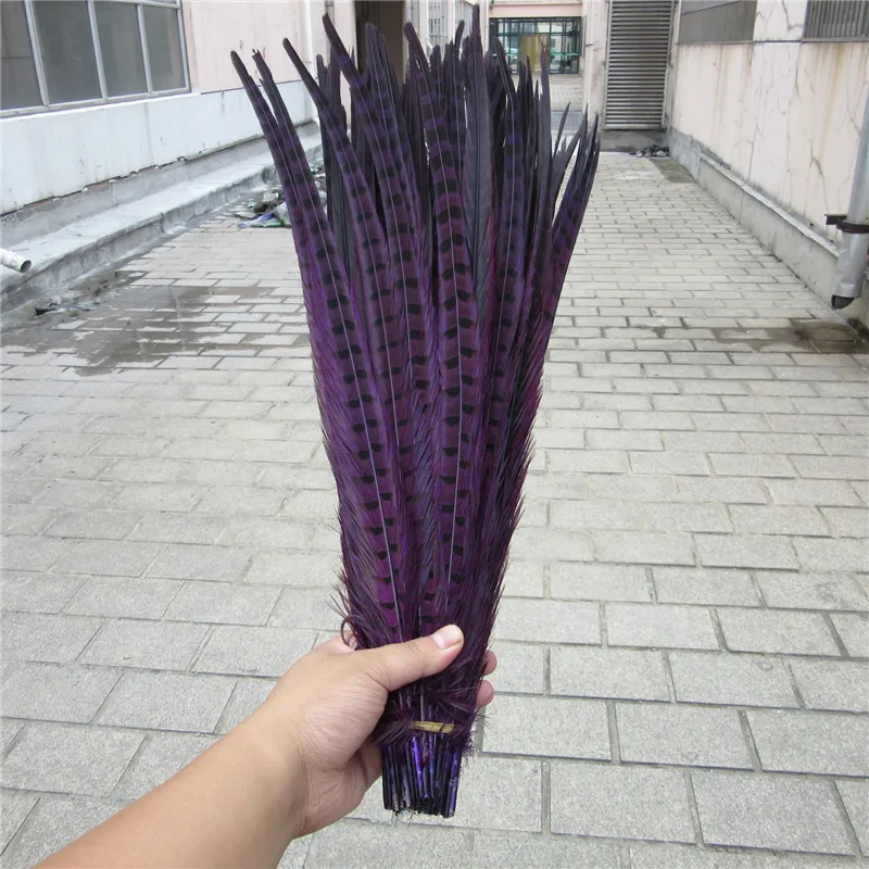 Оптовая продажа 100 шт. элегантные натуральные фиолетовые перья фазана 16-18