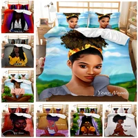 african american black girl bedding set black art girl microfiber comforter cover kingqueen size duvet cover