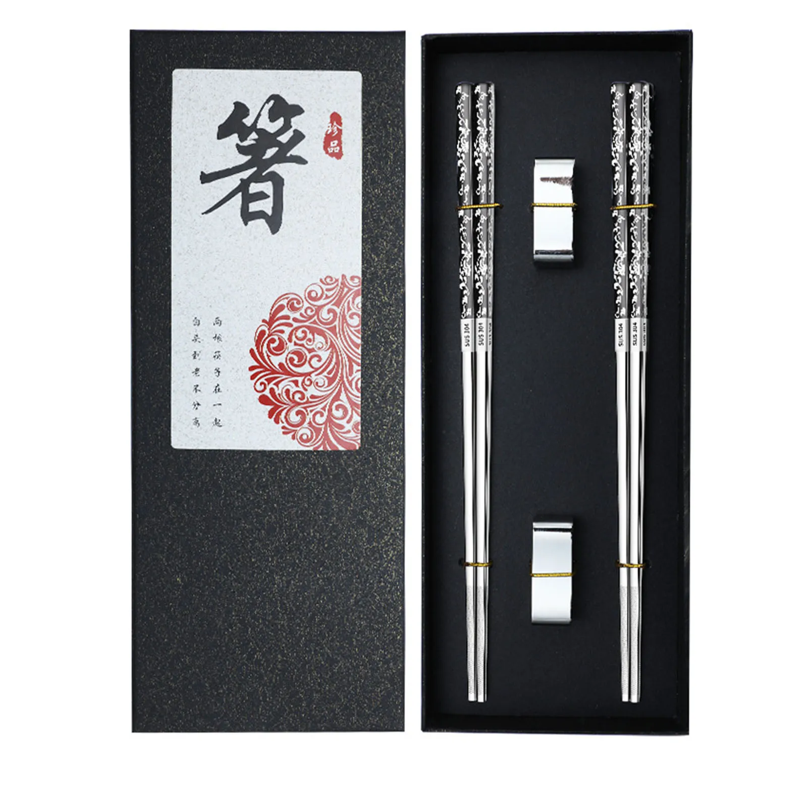 

2 пары, металлические палочки для еды с титановым покрытием