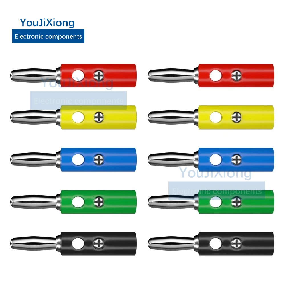 10 шт. 4 мм штекер типа банан аудио динамик электрический винтовой разъем 5 цветов