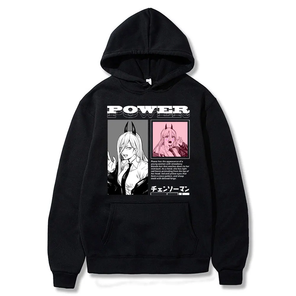 

Japanese Anime Chainsaw Man Power Hoodie Men Manga Unisex Hooded Sweatshirts Harajuku Streetwear Pullover Oversized Tracksuit