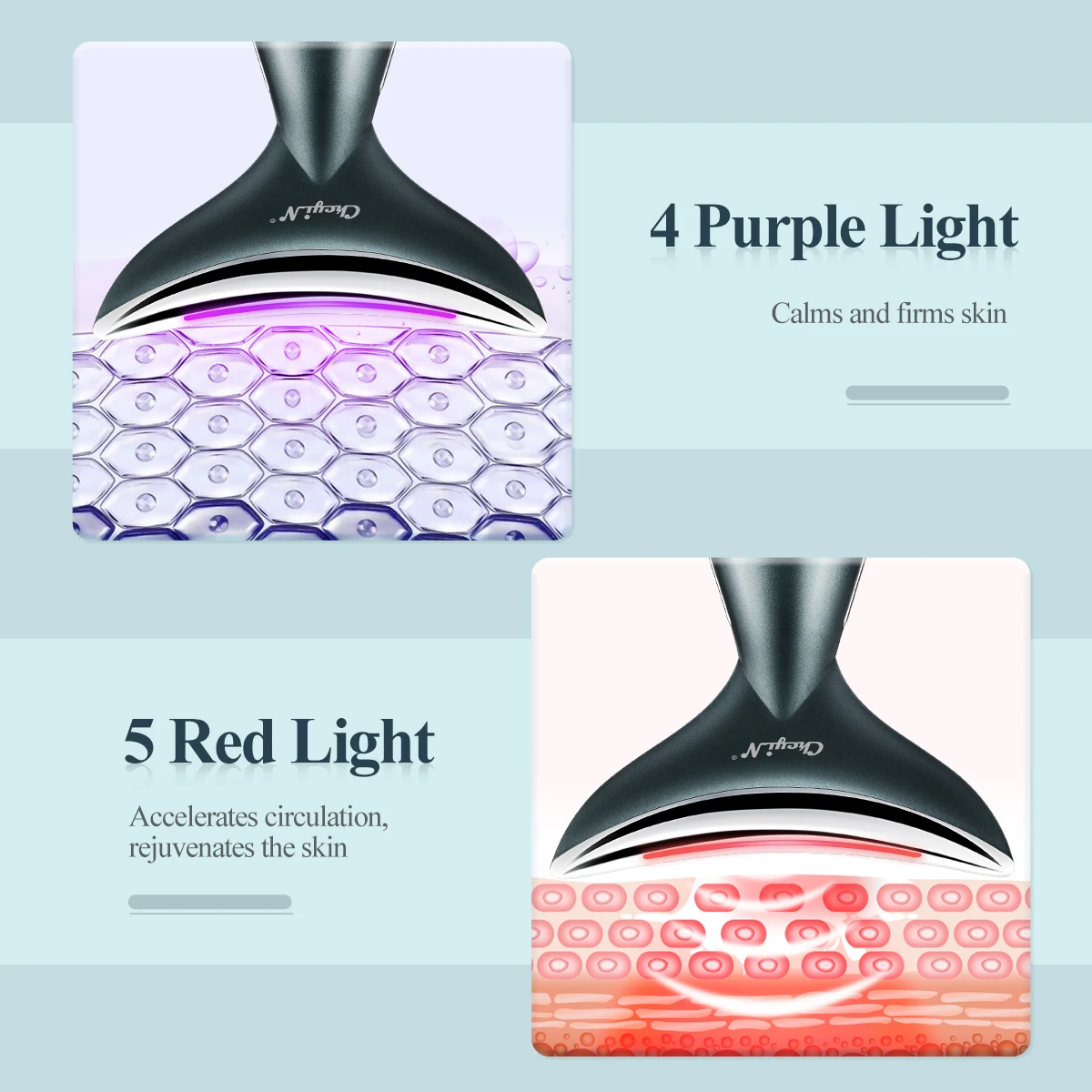 CkeyiN микротоковая машина для подтяжки шеи и лица 3 цвета светодиодсветодиодный