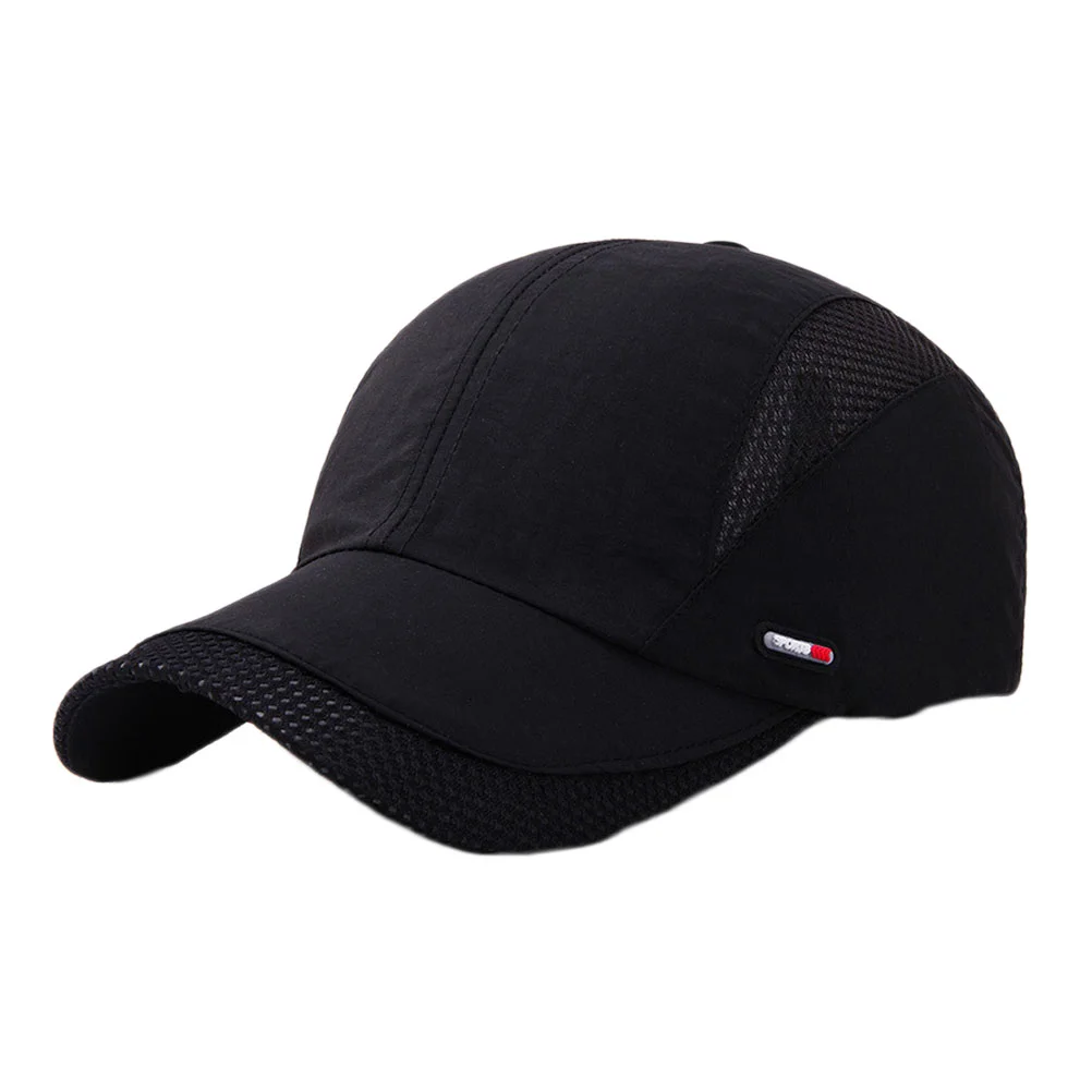

1pc Outdoor Baseball Quick-dry Baseball Breathable Sports Fashion Peaked for Fishing Camping (Black)