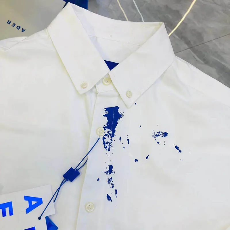 ADER ERROR White Shirts Loose Graffiti Men Women 1:1 Casual Ader Error Shirts