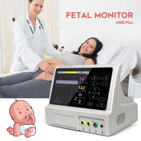 em8 plus 8 inch portable fetal monitor pregnant woman baby heart rate toco fhr ctg machine heartbeat doppler fetal detector