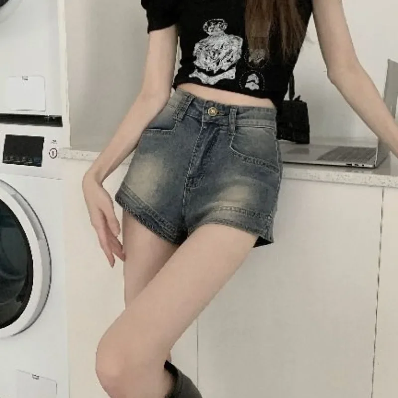 Женские джинсовые шорты винтажные летние женские короткие брюки с высокой