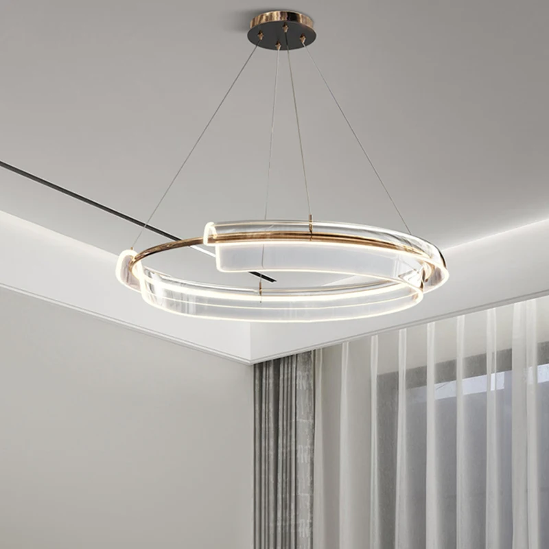 

Designer living room chandelier high-end Italian minimalist light luxury model bedroom dining room lighting