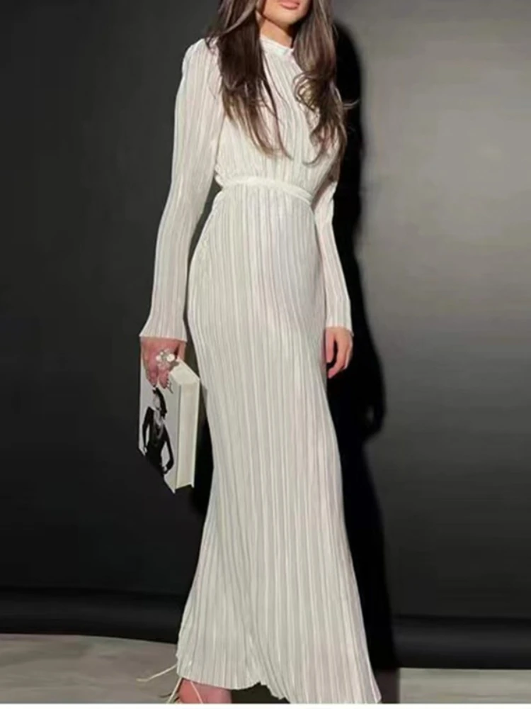 

Elegant Long Maxi Party Dress Women Summer Solid Color Fashion Sleeveless Sweet Midi Evening Dress 2023