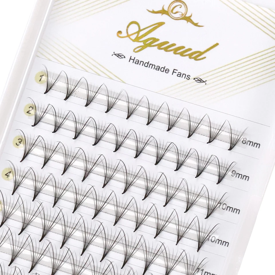 AGUUD V-образное наращивание ресниц 7D готовые тонкие вееры заостренная база