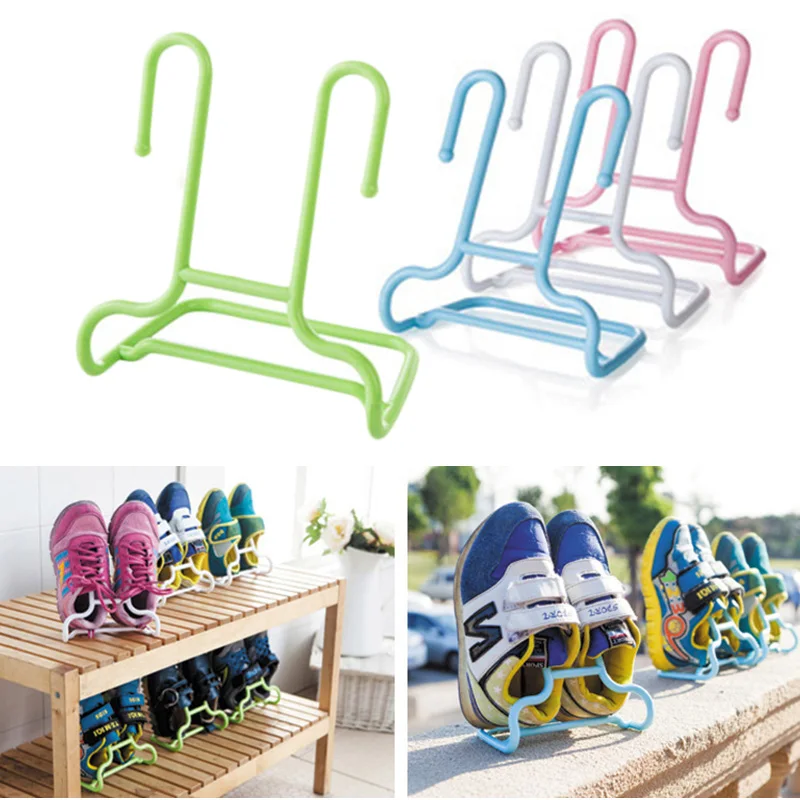 

Multi-Functional Double-hook Shoe Holder Convenient Removable Type Plastic Shoe Rack drying rack 3 Color GHMY