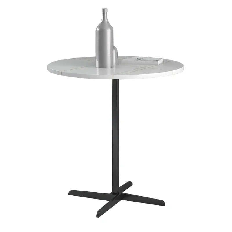 Круглая сланцевая кофейный столик высокий белый стол для зала современный