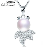 top quality 925 sterling silver goldfish octopus zircon pendant jewelry 100 genuine natural freshwater pearl necklace for women