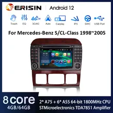 Erisin ES8582S 7" DSP Android 12.0 Car DVD CarPlay & Auto GPS 4G LTE SWC For Mercedes Benz S-Class W220 CL-Class W215 Stereo BT5 