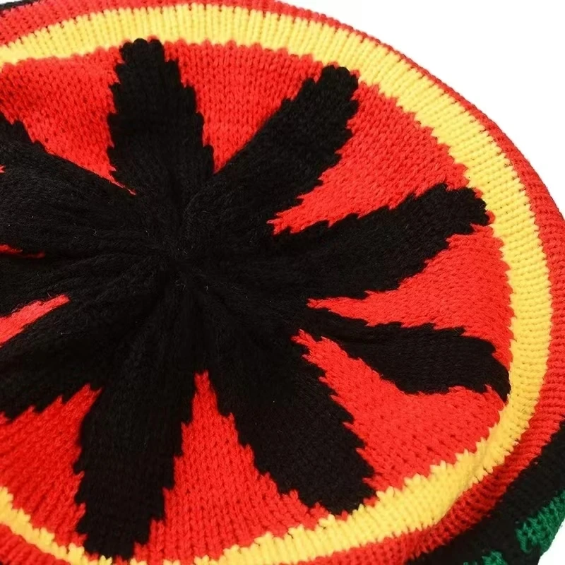 New Unisex Knitted Braid Hat Jamaican Bob Rasta Beanie Hats Hip Hop Cap Dreadlocks Wig Marley Caribbean Fancy Dress