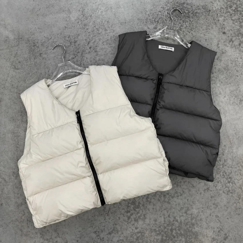 

Men Women 1:1 High Quality Zipper Vintage Coats Outerwear Male Vest Clothes Sleeveless Cole Buxton PUFFER JACKET Parkas