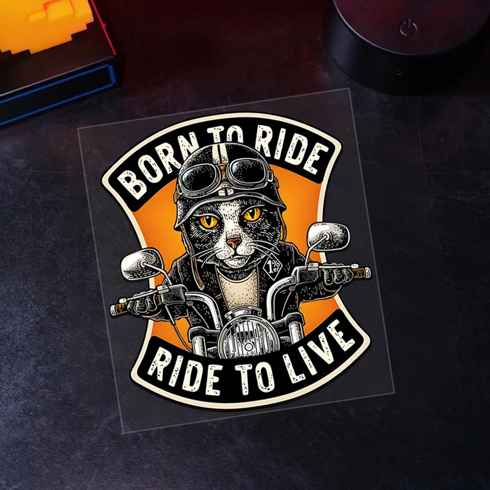 

Винтажные светоотражающие наклейки для мотоциклистов Cat Rider, декор, мото локомотив, лобовое стекло, топливный бак, шлем, ретро аксессуары, наклейка