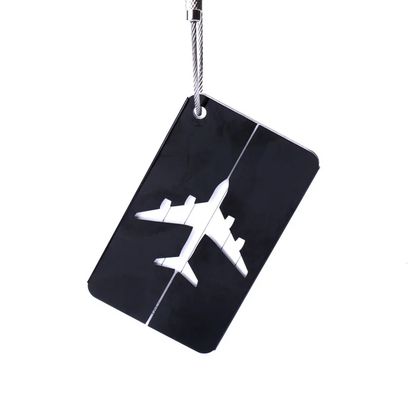 

Aluminum alloy spot luggage tag wholesale metal aircraft hollow luggage tag