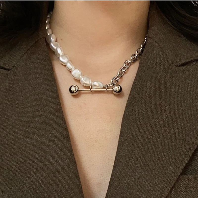 

Ожерелье женское из металлического сплава, с имитацией жемчуга