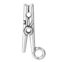 50pcslot unique silver color clip charms tool alloy pendant for necklace earrings bracelet jewelry making diy accessories