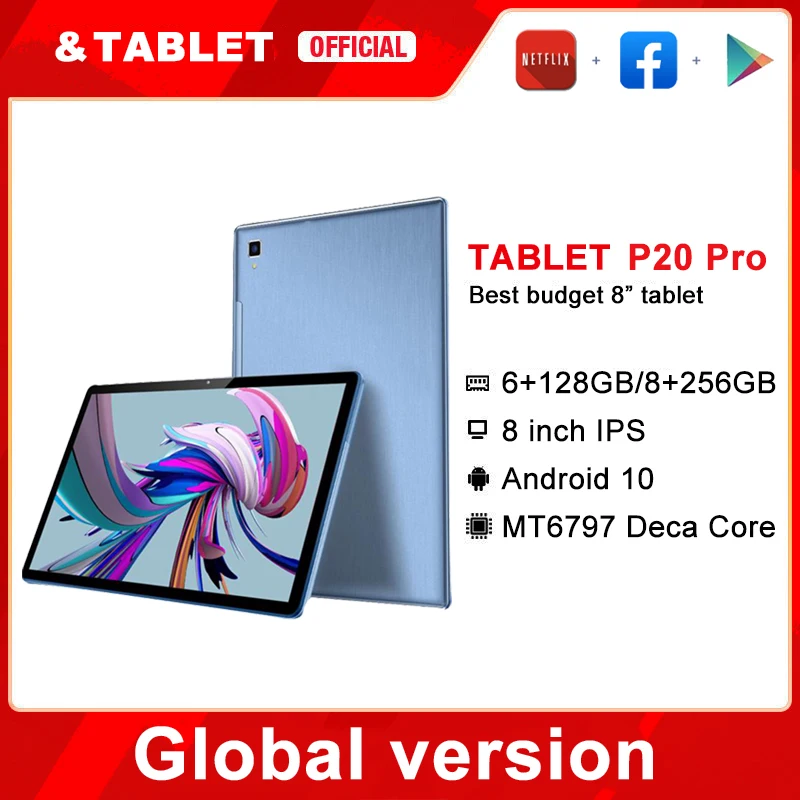 

P20 Pro Tablet 6GB RAM 128GB ROM 8 Inch Tablets Android 10.0 Google Play Tablette Deca Core GPS 4G Tablete Dual SIM Tablette PC