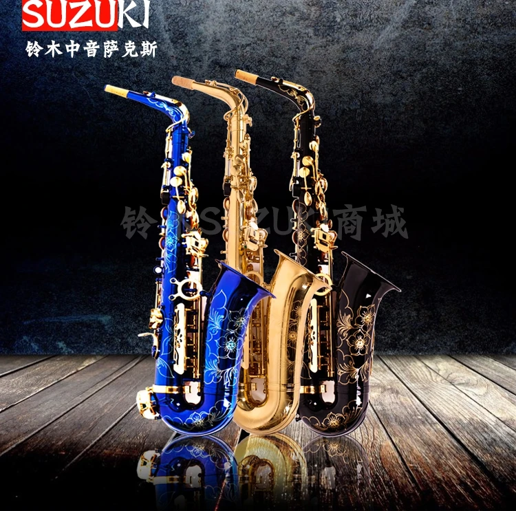Saxofone alto japão suzuki de alta qualidade preto fosco instrumento musical profissional jogando tenor sax com caso frete grátis