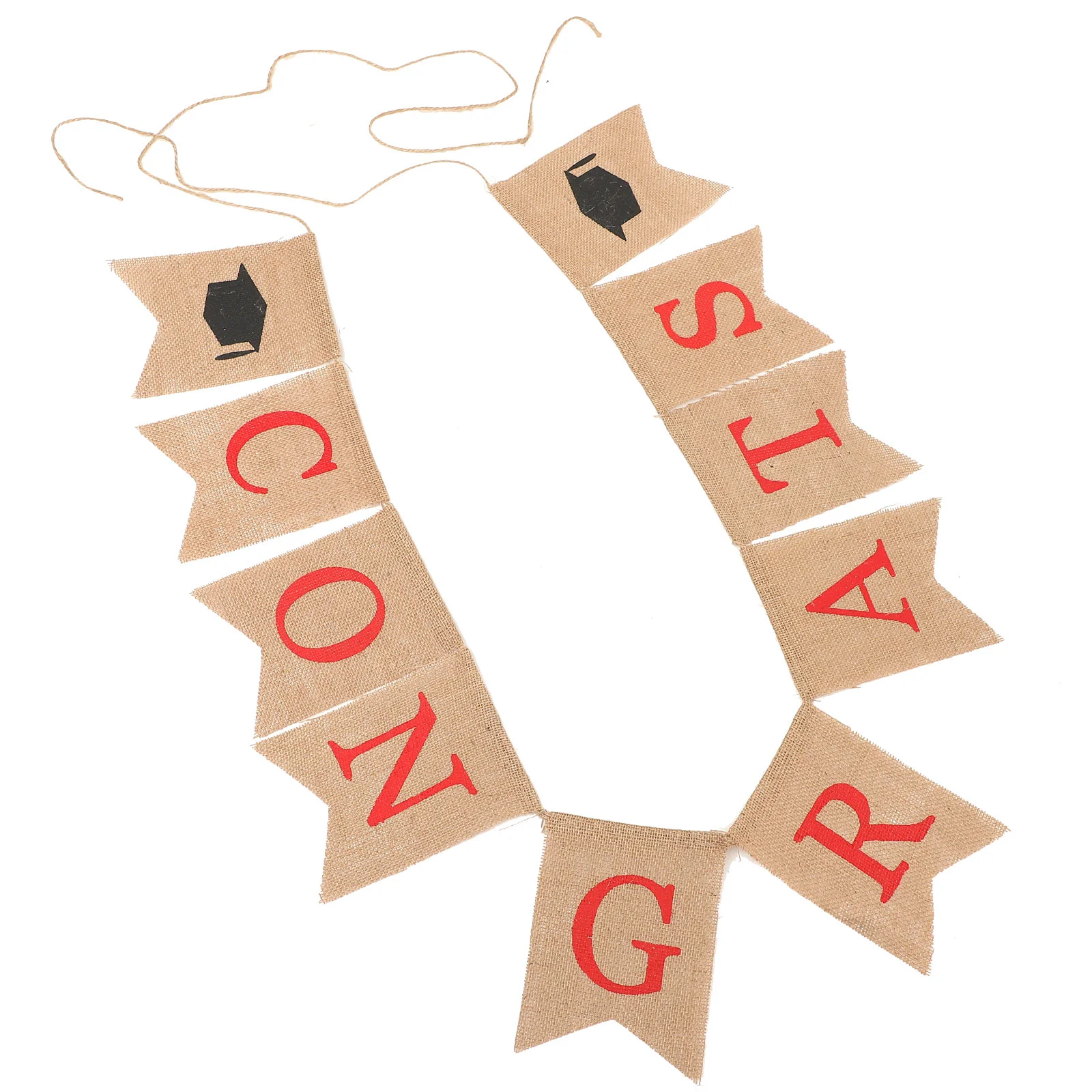 

Graduation Party Hanging Flag Decor Supplies Decorative Banner Congrats Yard Ornament Crafted Wall