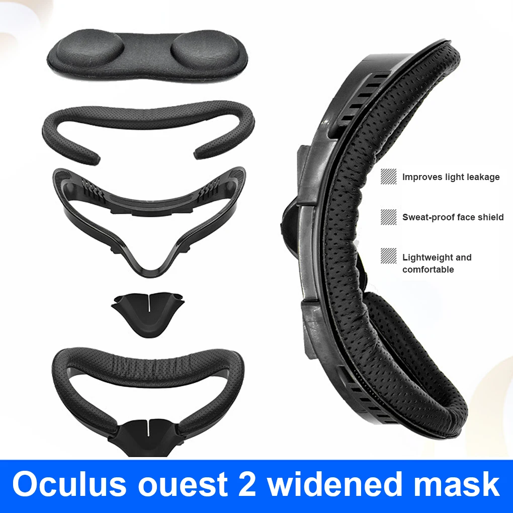 

New For Oculus Quest 2 Replacement PU Widened Face Pad Cushion Face Cover Bracket Protective Mat Eye Pad For Oculus Quest 2 VR