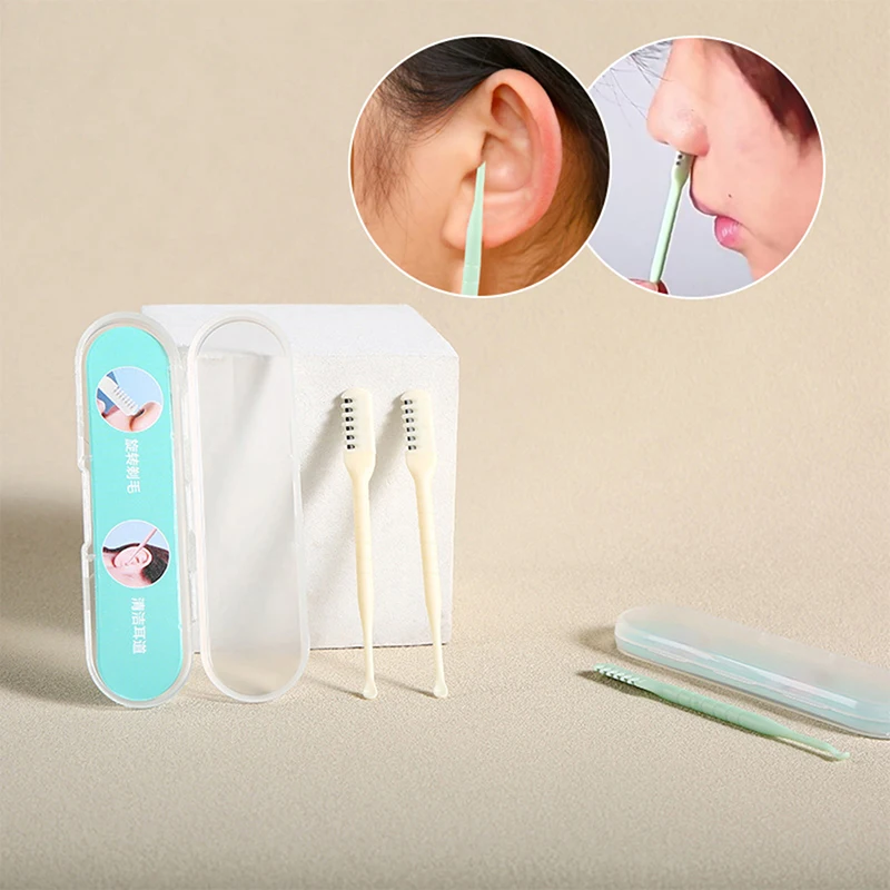 

With Storage Box Double Head Plastic Portable Manual Waterproof Nose Hair Trimmer And Ear Pick Washable
